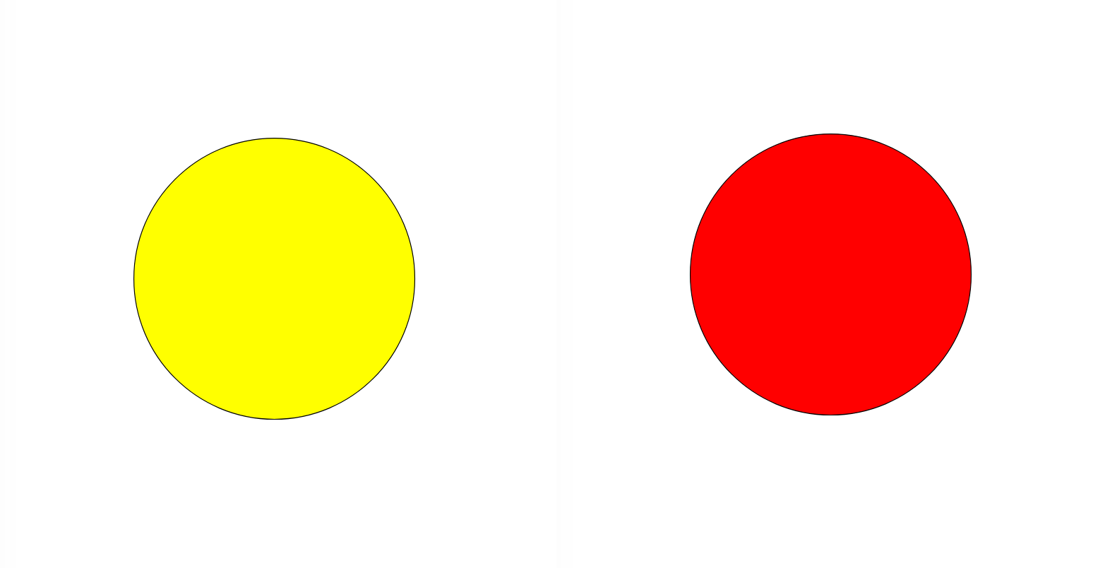 Figure 3.8: DOM example of Figure 3.1 - when hovered, the circle turns red (right)
